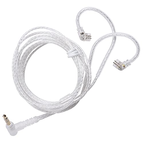 KZ ZSN in-Ear Headphones Cable, Silver Plated Earphone/Earbuds Detachable Replacement Cord with 0.75mm Pins (Without Microphone)