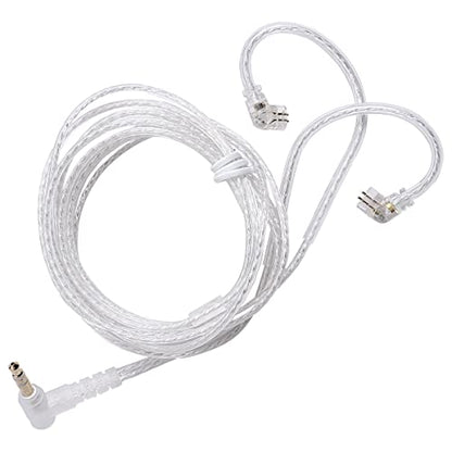 KZ ZSN in-Ear Headphones Cable, Silver Plated Earphone/Earbuds Detachable Replacement Cord with 0.75mm Pins (Without Microphone)