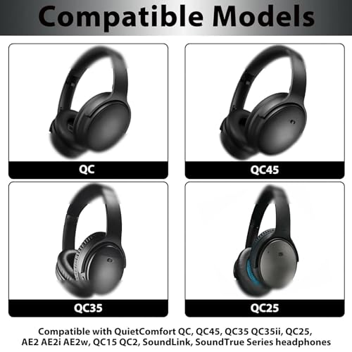 Adhiper Headband Cover for Bose QC45 QC35 QC25 QC15, NC700, AE2 - Black - color: Black
