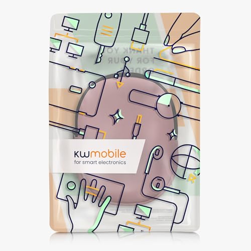 kwmobile Neoprene Headphone Case for Headset/Overear Headphone Cover – Over-Ear Headset Storage Pouch - Soft Travel Carry Bag Dark Rose - color: Dark Rose