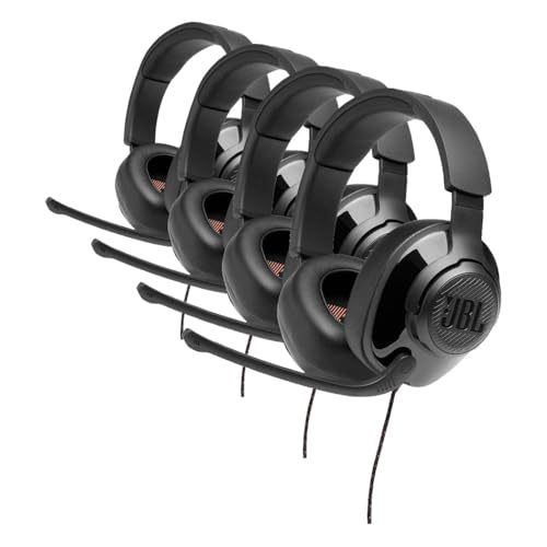 JBL Quantum 300 - Wired Over-Ear Gaming Headphones Quantum Engine Software - Black, Large (Pack of 4) - size: Large (Pack of 4)