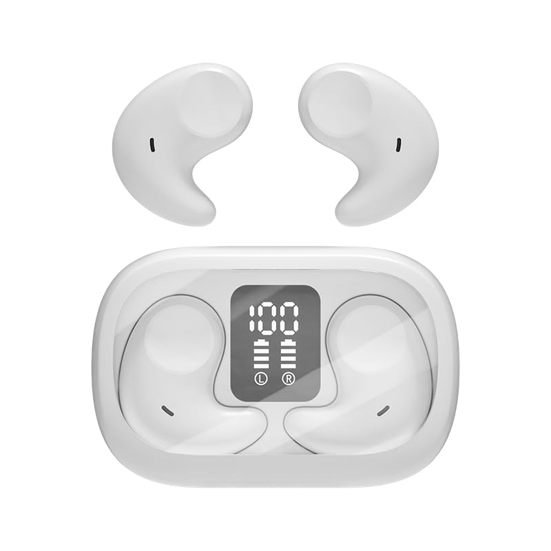 Piluyaa Sleep Earbuds Bluetooth in Ear Light-Weight Headphones, Mini Invisible Earplugs Small Design for Side Sleepers, 58H Playtime with Charging Case, Clear Calls& Noise Block, White - color: WHITE