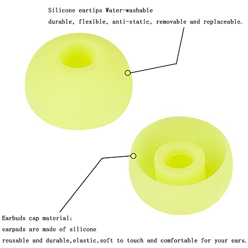 4 Pairs Silicone Replacement Earbud Tips Earbud Cap Compatible with Powerbeats 1/2/3 Wireless Beats by Dre Headphones,Ear Bud Tips(Yellow) - color: Yellow
