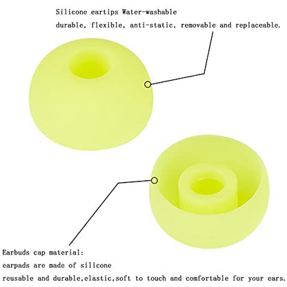 4 Pairs Silicone Replacement Earbud Tips Earbud Cap Compatible with Powerbeats 1/2/3 Wireless Beats by Dre Headphones,Ear Bud Tips(Yellow) - color: Yellow