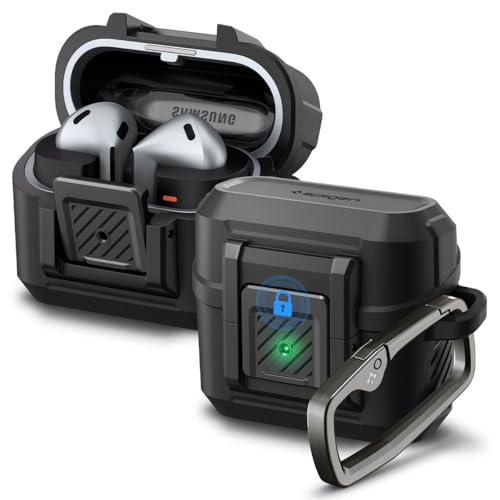 Spigen Lock Fit Designed for Galaxy Buds3, Buds3 Pro & 3 FE (2025/2024) | Secure Locking Clip, Dual-Layer Protection, Included Carabiner - Matte Black - size: Buds3 Pro / Buds 3