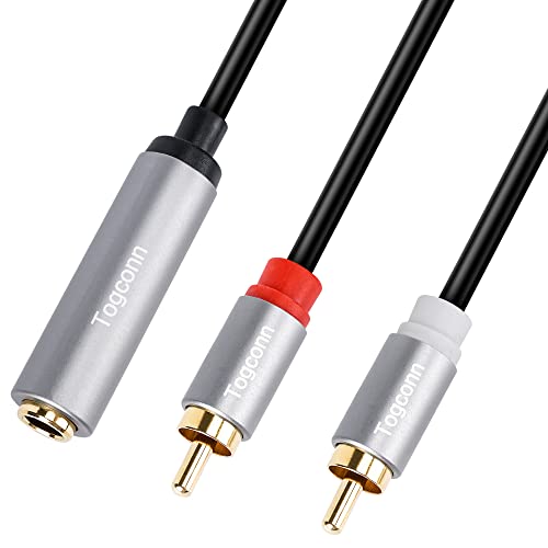 6.35mm to 2RCA Audio Cable,6.35mm 1/4 inch Female TRS to Stereo Dual RCA Male Y Splitter Audio Adapter Cable Gold Plated Plug (10 Inch/25CM) - size: 1 Pack, style: 6.35(female) to 2RCA(male)