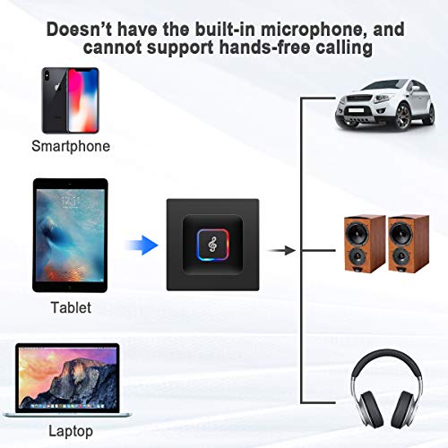 Bluetooth 5.0 Receiver Transmitter Adapter HiFi 2-in-1 3.5mm Wireless Audio Adapter Car Kit Low Latency for Headphones Speakers MP3 / MP4 iPhone TV/Home Stereo System