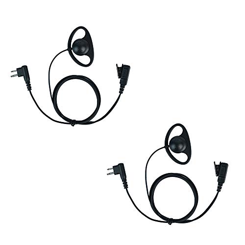 2-Pack D-Shape Earpiece Compatible with Motorola CP200D