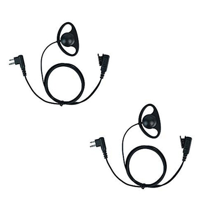 2-Pack D-Shape Earpiece Compatible with Motorola CP200D