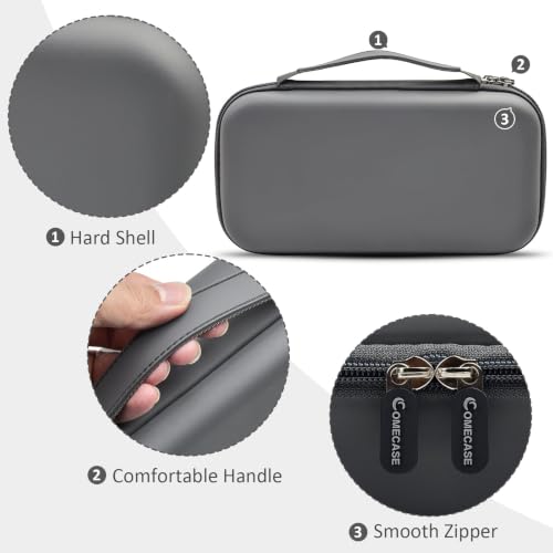 Comecase Wireless Microphone Case for JBL Two Mic System and PartyBox Mic | Custom Foam and Divider Reduce Shifting; Mesh Pocket Keeps Receiver, Adapter and Batteries Together, Grey, Case Only - color: Grey