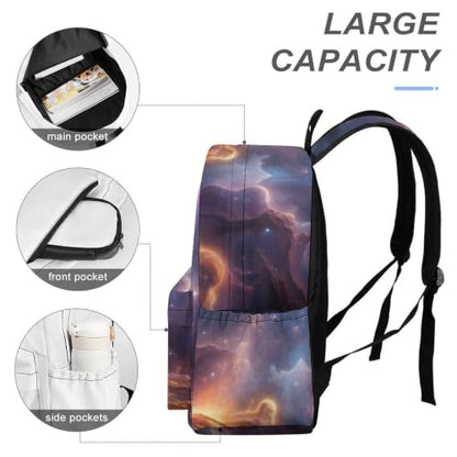 Travel Backpack for Women Men Carry On Backpack Coffee Collection Laptop Bag Lightweight Casual Daypack - color: Colorful Space