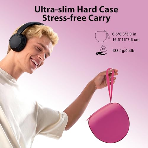 Headphone Case for Beats/Jlab/TOZO/BERIBES/Picun Etc Headphones, Rose | for JLab JBuds Lux ANC/Go Lux ANC, Beats Studio Pro/Solo 4 3,TOZO HT3,KVIDIO Etc Headphone, Hard Shell Case for Travel Home - color: Rose