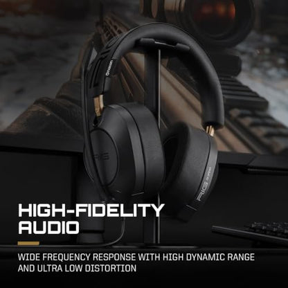 RIG R5 Spear MAX HD Wired PC Gaming Headset | 40mm GrapheneQ™ 드라이버, USB-C 오디오 DAC, 돌비 애트모스 3D 오디오, 탈착식 노이즈 캔슬링 마이크, 메모리 폼 - 3.5mm 및 USB-C - color: 블랙.
