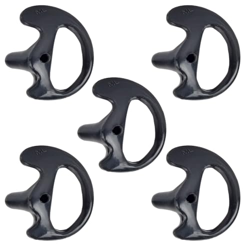 5 Pack Medium Size Earmold for Left Ear, Replacement Ear Mold Earplug Ear Insert for Motorola Kenwood Two Way Radio Surveillance Earpiece Headset Acoustic Coil Tube Audio Kits - style: Earmold for Left Ear