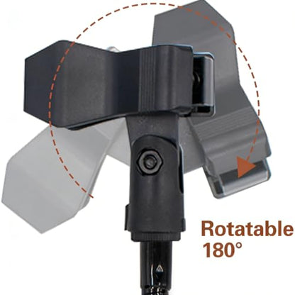 Microphone Holder Gooseneck11.8”/30cm Mic Stand Desk With Adjustable Mic Clip & Super Crab Clamp,Heavy-Duty Desk Mount, for Podcasting, Streaming, Podium & Public Speaking.Flexible Gooseneck Mic Mount