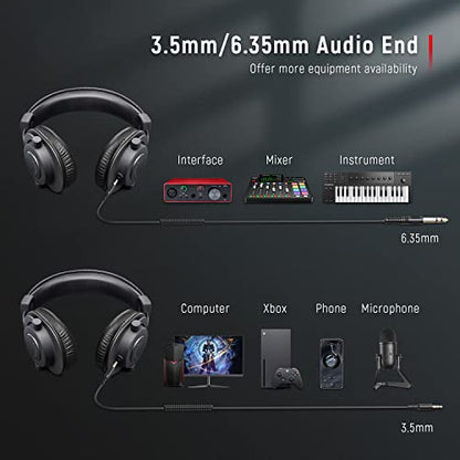 FIFINE Gaming USB Microphone with Studio Monitor Headphones Set, USB Streaming Mic with RGB, Noise Cancellation for PS4/PS5, Podcast Streaming Headset Kit with 3.5mm or 6.35mm Jack on PC/Mixer(AM6+H8)