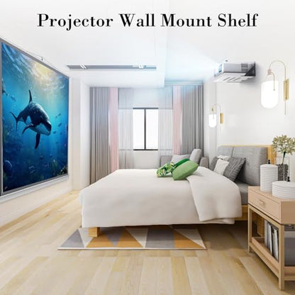 DAWASAPAT Projector Shelf/Modem Shelf/Router Shelf/Cable Box Wall Mount/Router Wall Mount, 15.7" x 9.8"(Lx W) White Projector Holder Stand Accessories with Cable Ties - color: White