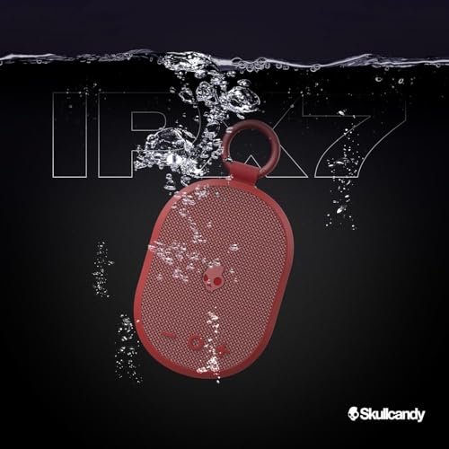 Skullcandy Kilo XT Wireless Bluetooth Speaker - IPX7 Waterproof Mini Bluetooth Speaker with 24 Hour Battery, Downward Firing Passive Radiator, and True Wireless Pairing - Perfect for Outdoor (Red) - color: Red