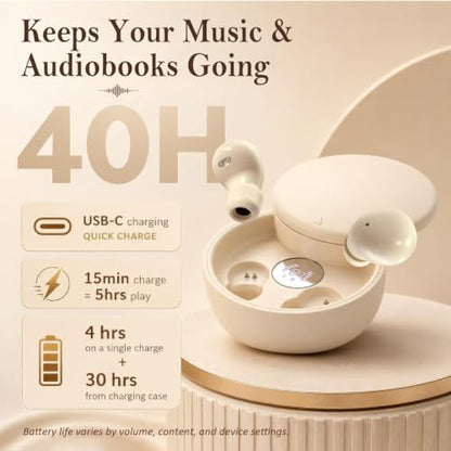 Xmenha Low Profile Invisible Earbuds Mini Wireless Bluetooth with Premium Sound Quality and One-Step Auto Pairing Micro Tiny Small Discreet Earbuds for Small Ear Canals Invisible Ear Buds Mini - color: Black
