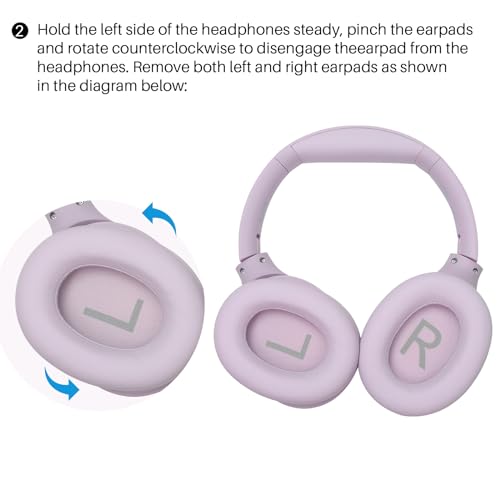 TOZO HT2 Replacement Earpads Cushion, Softer Protein Leather Ear Cover Waterproof for Comfortable Fit with Dustproof Mesh, Sound-Isolation Foam Purple - color: Purple