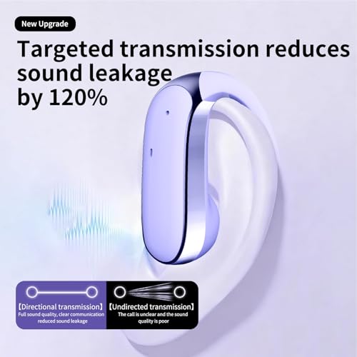 Diydeg Wireless Earbuds, IP54 Waterproofing BT5.49 Sport Headphones with Earhooks, No Sound Leakage, Touch Control Earphones for Gym, Running, Meeting, Workout (Purple) - color: Purple