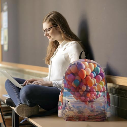 Travel Backpack for Women Men Carry On Backpack Coffee Collection Laptop Bag Lightweight Casual Daypack - color: Colorful Balloons