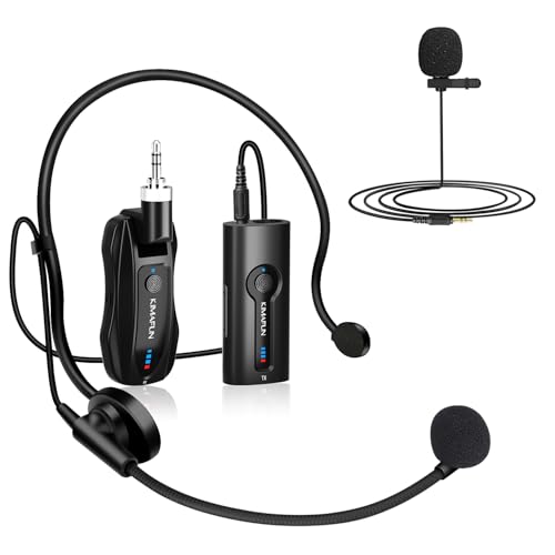 KIMAFUN Wireless Lavalier Microphone System, Wireless 2.4GHz Lapel Mics Handheld Mic 2 in 1 for Teaching, Teachers, Speech, Tour Guiding, Speaker, Amplifier, PA System, Broadcast, KM-G70(1TX1RX) | for Teaching, Teachers, Speech, Tour Guiding, Speaker, Amp