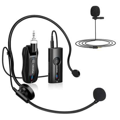 KIMAFUN Wireless Lavalier Microphone System, Wireless 2.4GHz Lapel Mics Handheld Mic 2 in 1 for Teaching, Teachers, Speech, Tour Guiding, Speaker, Amplifier, PA System, Broadcast, KM-G70(1TX1RX) | for Teaching, Teachers, Speech, Tour Guiding, Speaker, Amp