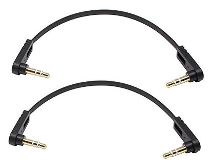 3.5mm Audio Cable, Right Angle Gold Plated 3.5mm Auxiliary Audio Stereo Male to Male Cable(0.5 Feet)