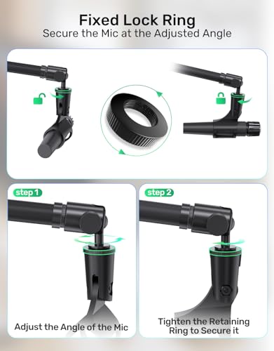 Ball and Socket Head Microphone Adapter, All-Metal, 360° Pan and 90° Tilt | Compact and Lightweight, Secure Locking, 5/8" and 3/8" All-Metal Adapter, Swivel Mic Stand Adapter, Ideal for Camera and Mic