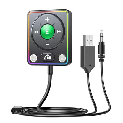 Bluetooth 5.4 Magnetic AUX Car Adapter - color: Green