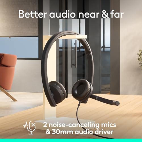 Logitech H570e USB-A Wired Headset with Microphone PC and Mac - Black | For PC and Mac, USB-A wired, inline controls, certified for Microsoft Teams - size: Teams, style: Stereo