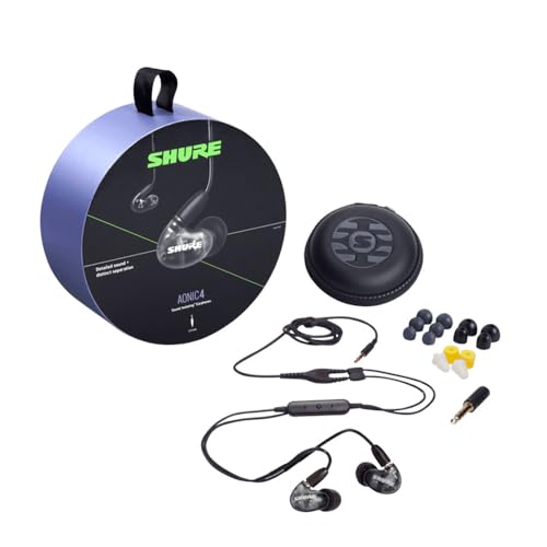 Shure AONIC 4 Wired Sound Isolating Earbuds, Detailed Sound, Dual-Driver Hybrid, Secure In-Ear Fit, Detachable Cable, Durable Quality, Compatible with Apple & Android Devices - White - color: White