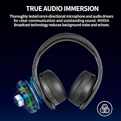 PS5 Headset Wireless - Separate Game and Chat Audio - 2.4Ghz 3D Audio Foldable Gaming Headphones Bluetooth 5.3 Earbuds with Dual Hidden Noise-cancelling Mic for Playstation PS4 Switch PC Mac (Black)