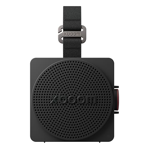 LG xboom Mini by will.i.am Portable Outdoor Bluetooth Speaker, up to 10 Hours, IP67 Dust and Water Resistant, Adjustable Hanging Strap, Black