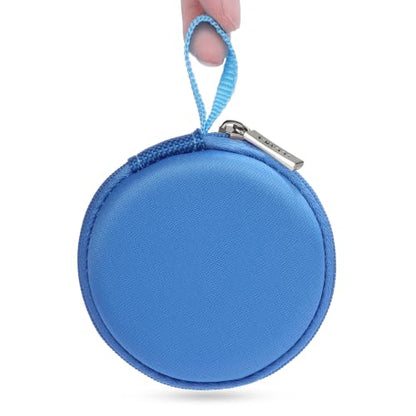 Ginsco Mini-Portable Hard Shell Earbuds Case for Apple EarPods Headphones USB-C Wired Ear Buds/Skullcandy Jib Wired Earbuds/Samsung Galaxy Wired Earbuds, Travel Case for Earphones Earplugs (1, Blue) - color: Blue