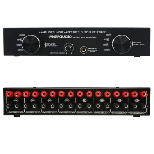Amplifier Speaker Switcher Selector Supports 4 Input 4 Output