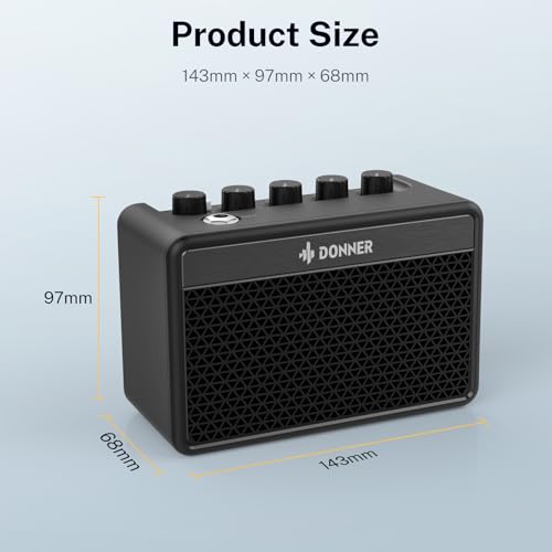 Donner Mini Guitar Amp Small Electric Amplifier 5W Portable, Practice Guitar Combo Amp DA-10 - color: Black
