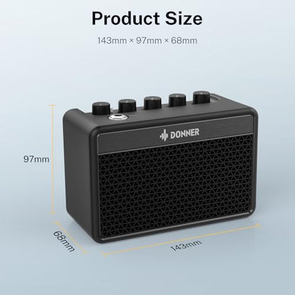 Donner Mini Guitar Amp Small Electric Amplifier 5W Portable, Practice Guitar Combo Amp DA-10 - color: Black