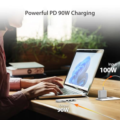 j5create USB-C Multi-Port Hub with Power Delivery with 4K HDMI/2 USB-A | PD 100W Charging SD&Micro SD/3.5mm Audio | for MacBook Pro&Air/iPad Pro/iMac/Surface/XPS/Thinkpad/Galaxy/and More(JCD373EC) - color: Fresh Cyan