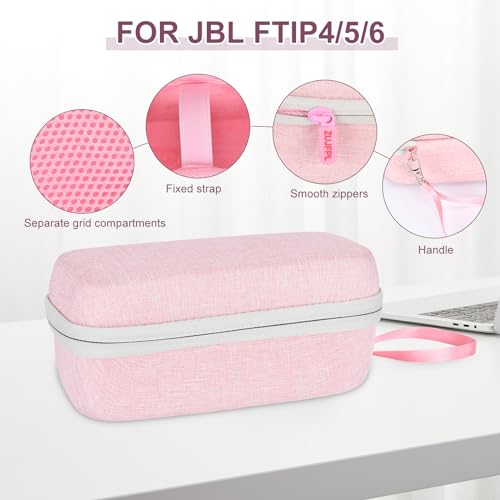 EVA Hard Case for JBL Flip7 /6/5 Waterproof Portable Bluetooth Speaker, Fit for JBL Flip 4 Premium Travel Protective Carrying Storage Bag - Pink