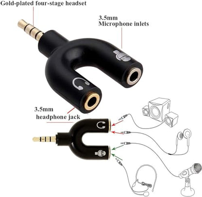 SaiTech IT 5 Pack 3.5mm Audio Jack to Headphone Microphone Splitter Converter Adaptor (Specially Design for Mobile and Tablet Only)