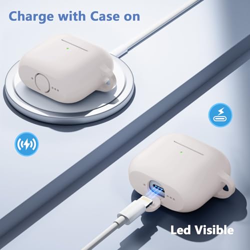 for Airpods 4th Generation Case Cover(2024),Soft Silicone Full Protective Case for AirPods 4 Case with Keychain & Cleaner Kit,Compatible with Apple Airpods 4 for Women,Men（Starlight） - color: Starlight