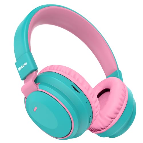 Mokata Kids Headphones Bluetooth 5.3 Wireless Lightweight Fast Charging 68 Hours Play Time Volume Limited 85/94dB Over Ear Foldable with Built-in Mic for Toddler Boy Girl Tablet Pad Cyan - color: Cyan