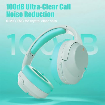 Upgraded Pro‑level Hybrid Active Noise Cancelling Headphones, HD Sound & Big Bass, 2X Softer Comfort, Long ANC Playtime, Wireless Over-Ear Bluetooth Headphones Perfect for Home Office|Travel|Pair - color: Green