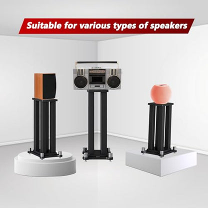 Universal Wooden Speaker Stands Pair, Heavy Duty Floor Standing Speaker Mount, Bookshelf & Studio Monitor Stands for Home Theater Surround Audio System (11.8in) - size: 11.8 in