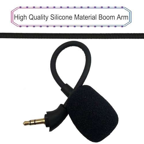3.5mm Replacement Game Mic for HyperX Cloud Mix Headphones | Detachable Microphone Boom, Noise Cancelling, for PS4 Pro PS5 Xbox One X PC ,Black