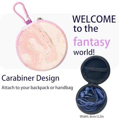 Teens Wired Earbuds with Case, 3.5mm Headphones for School, Crack pink - color: Crack pink