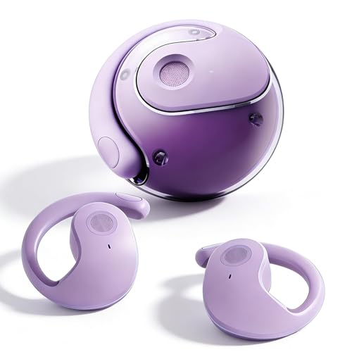 Open Over Ear Earbuds Open Ear Headphones Wireless Bluetooth | Over The Ear Earbuds That Don'T Go In Your Ear Air Conduction With Awareness Of Surroundings With Over-Ear Hooks - color: Purple
