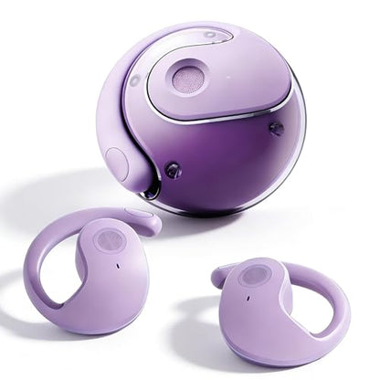 Open Over Ear Earbuds Open Ear Headphones Wireless Bluetooth | Over The Ear Earbuds That Don'T Go In Your Ear Air Conduction With Awareness Of Surroundings With Over-Ear Hooks - color: Purple